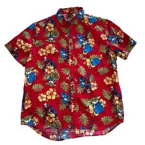 Star Wars Men's XL Mandalorian Hibiscus Hawaiian Print Casual Button Down Shirt
